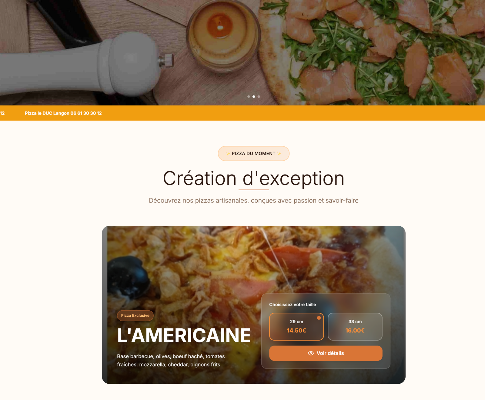 Carte et produits